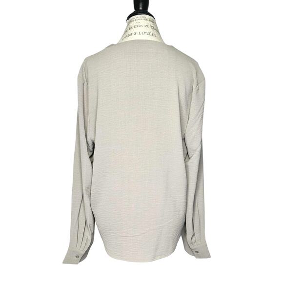 Brochu Walker Taupe V-Neck Long Sleeve Blouse - Picture 3 of 13